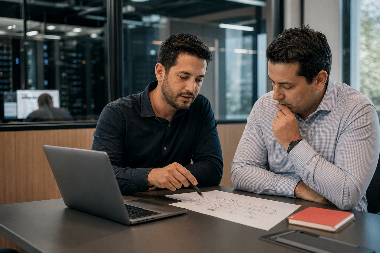 Especialista GetTI analisando uma arquitetura junto ao cliente